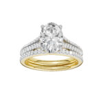 14K White Gold 2.40CT Oval Diamond Bridal Set