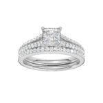 14K White Gold 1.40CT Princess Cut Diamond Bridal Set