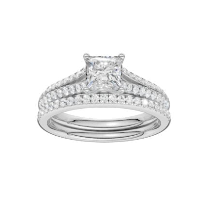 Certified Lab Grown 14K 1.40CT Diamond Bridal Set