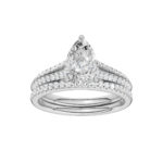14K White Gold 1.40CT Pear Shaped Diamond Bridal Set
