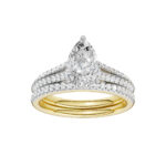 14K Yellow Gold 1.40CT Pear Shaped Diamond Bridal Set