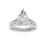 14K White Gold 2.40CT Pear Shaped Diamond Bridal Set