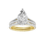 14K Yellow Gold 2.40CT Pear Shaped Diamond Bridal Set