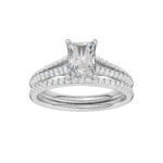 14K White Gold 1.40CT Radiant Cut Diamond Bridal Set
