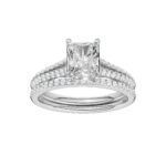 14K White Gold 2.40CT Radiant Cut Diamond Bridal Set