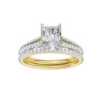 14K Yellow Gold 2.40CT Radiant Cut Diamond Bridal Set