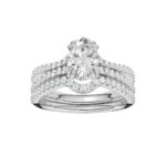14K White Gold 2.50CT Oval Diamond Bridal Set