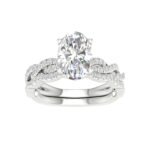 14K White Gold 2.40CT Oval Diamond Bridal Set