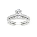 14K White Gold 1.75CT Oval Diamond Bridal Set