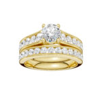 14K Yellow Gold 2.00CT Round Diamond Bridal Set