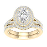 14K White Gold 1.75CT Oval Diamond Bridal Set