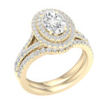 14K White Gold 1.75CT Oval Diamond Bridal Set - Image 3