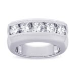 14K White Gold 2.00CT Lab Grown Diamond Mens Band