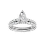 14K Yellow Gold 1.50CT Pear Shaped Diamond Bridal Set