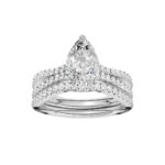 14K White Gold 1.40CT Pear Shaped Diamond Bridal Set
