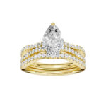 14K Yellow Gold 1.40CT Pear Shaped Diamond Bridal Set