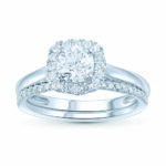 14K White Gold 1.16CT Round Diamond Bridal Set