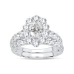 14K White Gold 3.00CT Oval Diamond Bridal Set