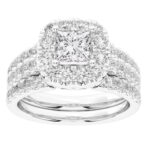 14K White Gold 1.50CT Princess Cut Diamond Bridal Set