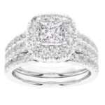14K White Gold 2.00CT Princess Cut Diamond Bridal Set