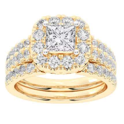 14K 2.00CT Lab Grown Diamond Bridal Set