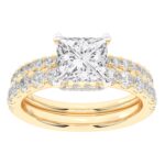 14K White Gold 2.44CT Princess Cut Diamond Bridal Set