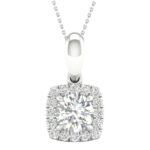 14K White Gold 0.60 CT Certified Lab-Grown Diamond Pendant