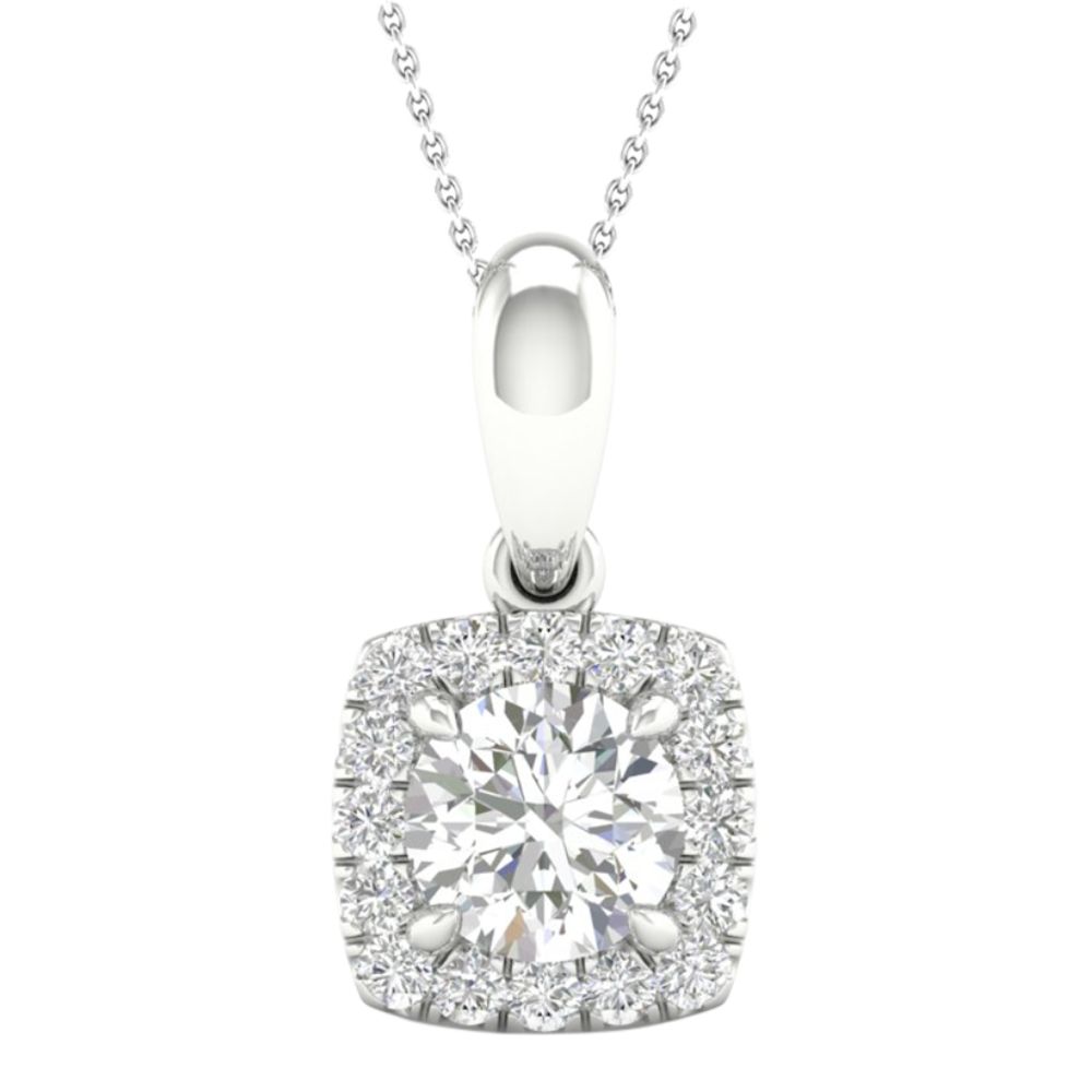 14K White Gold 0.60 CT Certified Lab-Grown Diamond Pendant - Image 1
