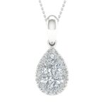 14K White Gold 1.13 CT Certified Lab-Grown Pear Diamond Pendant