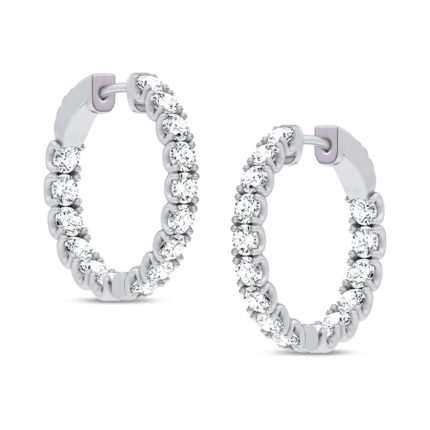14K 3.00CT Lab Grown Diamond Hoops