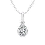 14K White Gold 0.50 CT Lab-Grown Pear Diamond Pendant