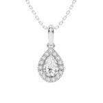 14K White Gold 0.62 CT Lab-Grown Pendant