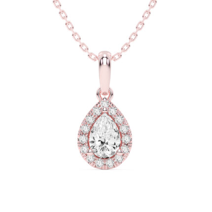 14K Rose Gold 0.62 CT Lab-Grown Pendant