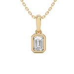 14K Yellow Gold 0.50 CT Lab-Grown Emerald Diamond Pendant