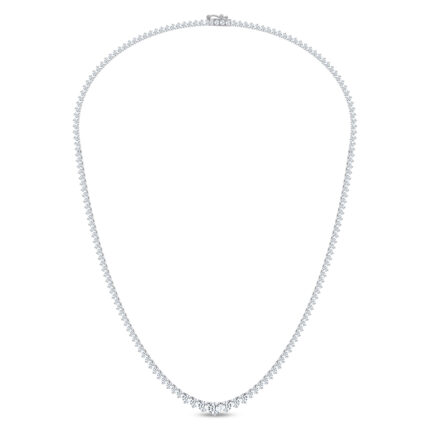 14K 7.00CT GRADUATED LAB DIAMOND NECKLACE 17 INCH