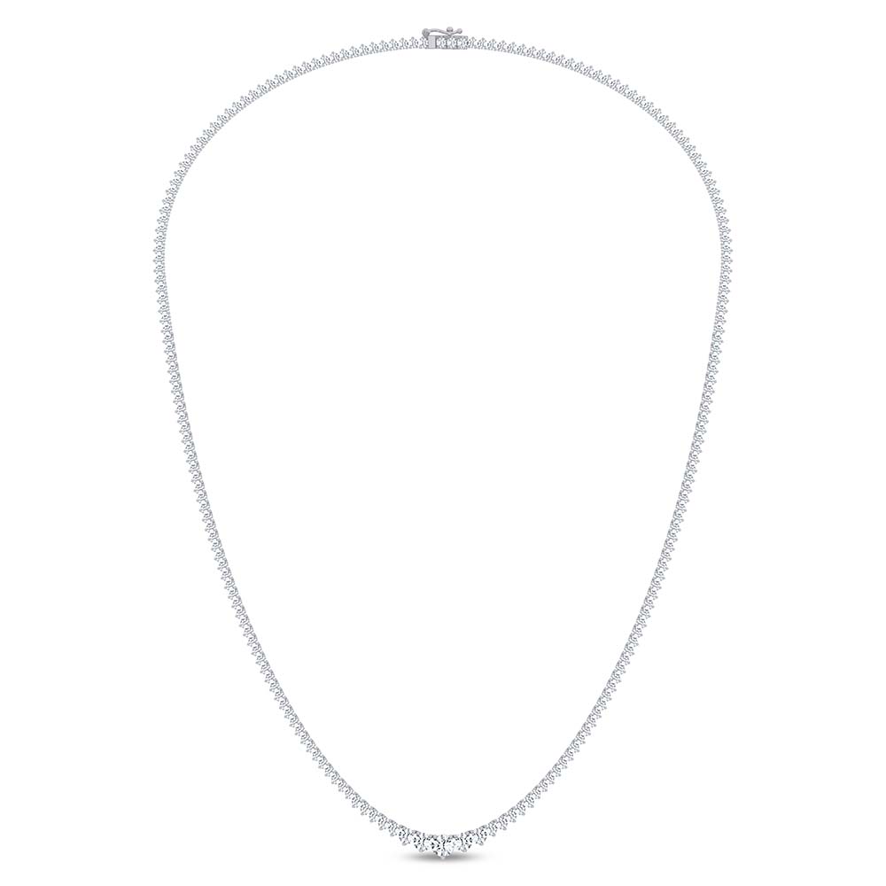 14K 5.20CT LAB DIAMOND NECKLACE GRADUATED 17 INCH - Image 1