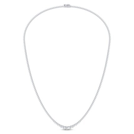 14K 5.20CT LAB DIAMOND NECKLACE GRADUATED 17INCH