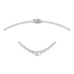 14K White Gold 5.20 CT Graduated Lab-Grown Diamond Tennis Necklace 17 Inch - Image 2
