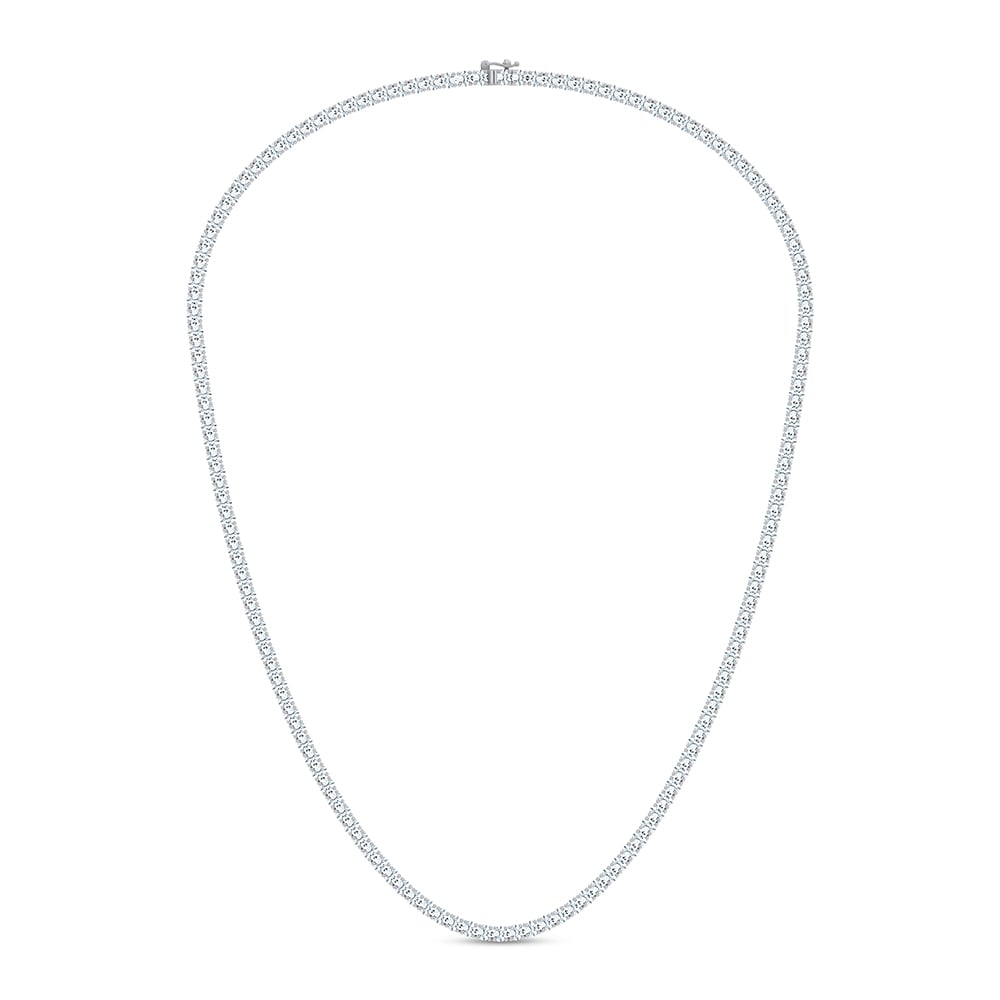 14K 10.00CT DIAMOND NECKLACE TENNIS 17 INCH - Image 1
