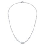 14K 10.00CT DIAMOND NECKLACE TENNIS 17 INCH