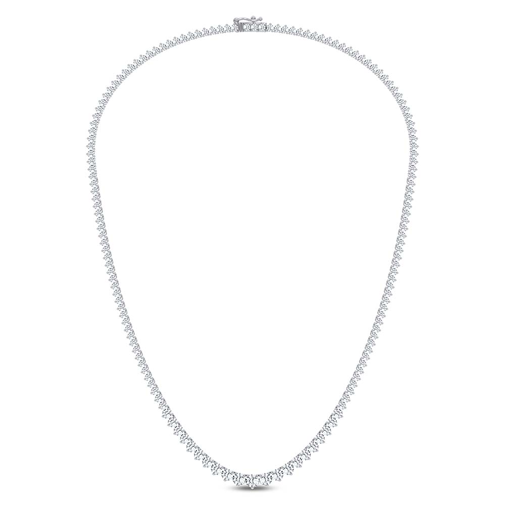 14K 10.00CT DIAMOND NECKLACE TENNIS 17 INCH - Image 1
