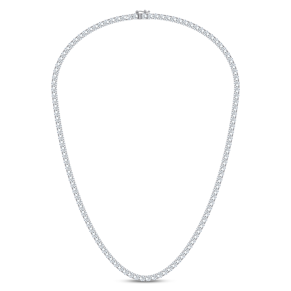 14K 15.00CT DIAMOND NECKLACE TENNIS 18 INCH - Image 1