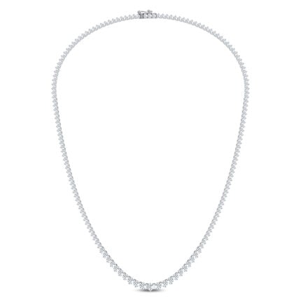 14K 10.00CT Certified Lab Grown GRADUATED DIAMOND NECKLACE  18 Inch