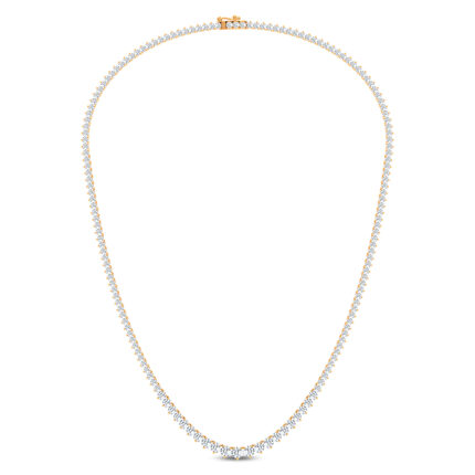 14K 10.00CT Certified Lab Grown GRADUATED DIAMOND NECKLACE  18 Inch