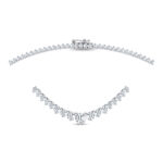 14K White Gold 7.00 CT Graduated Lab-Grown Diamond Tennis Necklace 17 Inch - Image 2