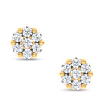 14K Yellow Gold 0.25CT Lab Grown Diamond Flower Set Earrings