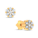 14K Yellow Gold 0.25CT Lab Grown Diamond Flower Set Earrings - Image 2