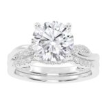 10K White Gold 1.25CT Round Diamond Bridal Set