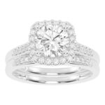 10K White Gold 1.25CT Round Diamond Bridal Set