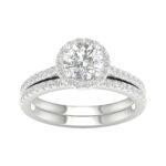 14K White Gold 1.50CT Round Diamond Bridal Set